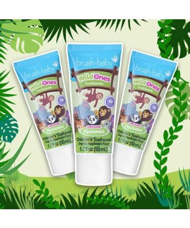 Brush-Baby WildOnes Organic Applemint Flavour Toothpaste for Ages 3+Years (Pack of 3 x 50ml Tubes) - Buy Online on GoSupps.com