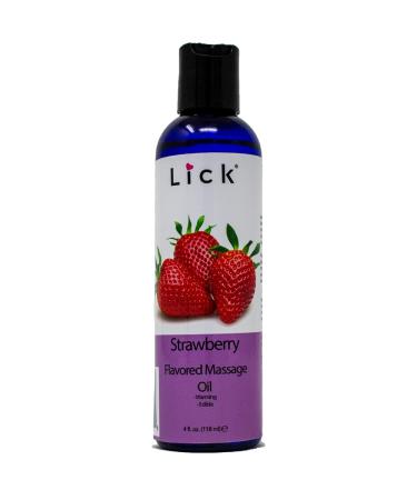 Strawberry Flavored Massage Oil for Massage Therapy - Relaxing Muscle Massage for Men and Women with Natural Vitamin e Oil with Aromatherapy Oils for Skin use - Essential moisturizing Body Oils 4 oz