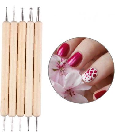 Buy Bontannd 5-Piece 2 Way Wooden Dotting Pen Set - Nail Art Dotting Tools Kit for Perfect Marching Insulation - Buy Online on GoSupps.com