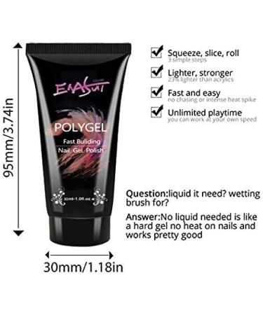 Poly Gel Nail Builder Set With 4 kinds Nail Brush + slip sloution Gel Quick Building Nail Tips Finger Extension Poly Glue Gel Nail Art Tool - Buy Online on GoSupps.com