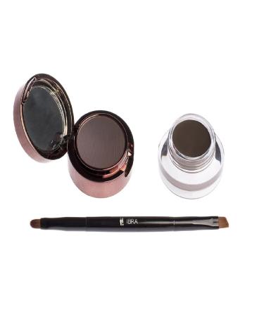 Eyebrow Pomade & Powder - Waterproof Make Up - Cream Powder - Long Lasting 24h Eyebrow Pomade (Brown)