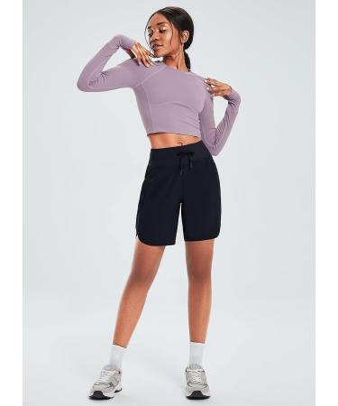 u201cBALEAF Women's 7u201d Athletic Long Running Shorts Quick Dry Workout Hiking Shorts Black - Largeu201d - Buy Online on GoSupps.com