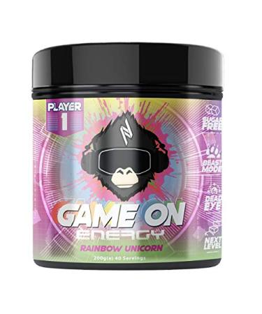 PLAYER1 PLAYER1 Game On Zero Sugar Playing Energy Notropic Rainbow Unicorn Pink 200g
