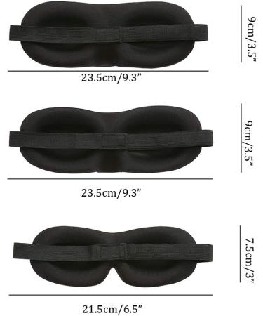 3Pcs Black 3D Contoured Sleep Eye Masks with Adjustable Strap for Men and Women - Perfect for Shift Work, Travel, Naps - Night Blindfold (3 Styles) - Buy Online on GoSupps.com