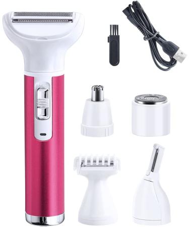 5-in-1 Rechargeable Electric Razor for Women - Body, Nose, Face, Eyebrow, Leg, Armpit, Bikini Area & Underarms - Painless Hair Removal Trimmer - Portable Women's Shavers Set - Buy Online on GoSupps.com