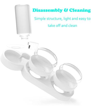 Double Tilted Raised Dog Cat Bowls Set with Automatic Water Dispenser - 3 in 1 Pet Feeder for Small/Medium Pets - White - Buy Online on GoSupps.com