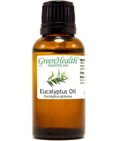 GreenHealth Eucalyptus Essential Oil 1 fl oz (30 ml) Amber Glass Bottle w/Euro Dropper 100% Pure Essential Oil - Buy Online on GoSupps.com