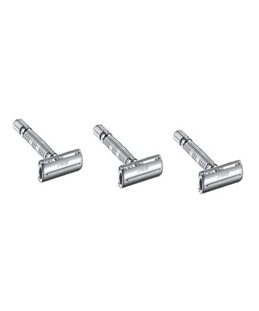 Beaupretty 3pcs Manual Shaver Beard Razor Manual Razor Metal Razor Old Type Razor Safety Shaver Face Beard Shaver Hand Shaver Double Razor Beard Shaving Razor Manual Shaving Cutter
