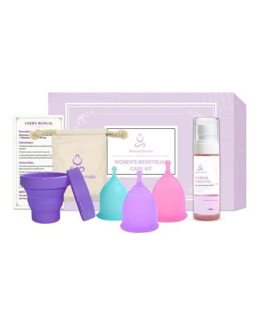 Copa Menstrual kit 1 Copa Hipoalergenica. 1 Taza esterilizadora 1 Enjuague Vaginal (Blue Small) 1 Count (Pack of 98) Blue