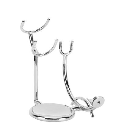 Stainless Steel Shaving Stand & Beard Care Kit - Space-Saving Razor & Brush Holder for Bathroom - Buy Online on GoSupps.com