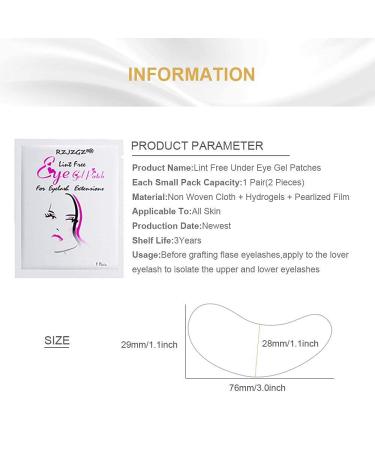 RZJZGZ Under Eye Gel Pads - 200Pairs | Lint Free Eyelash Extension & Makeup Gel Patches - Buy Online on GoSupps.com