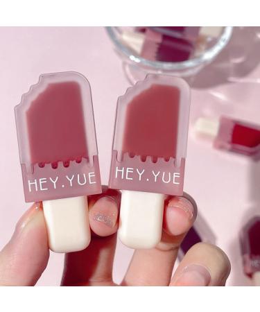 Wsidrnty 6PCS Lip Gloss Velvet Satin Lipstick Lip Ice Cream Lip Glaze Waterproof Long Lasting Beauty Woman Lips - Buy Online on GoSupps.com