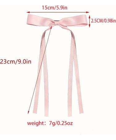 WENSIDUO 6 Pcs Tassel Hair Bow Clips for Women Satin Ribbon Bows with Metal Clips Hair Accessories for Girls and Teens (Mixed color 1) - Buy Online on GoSupps.com