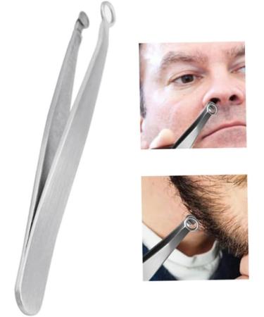 Nose Hair Tweezers Stainless Steel Round Tip Face Hair Remover Eyelash Eyebrow Tweezers - Buy Online on GoSupps.com