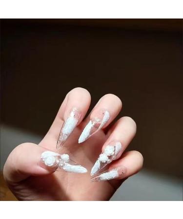 Temperament-enhancing manicure handmade camellia plaster manicure wearing nail patch European and American bride manicure.(S) - Buy Online on GoSupps.com
