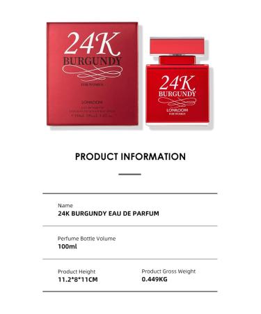 24K PRO Burgundy/Nude Rose Eau de Parfum 100ml Long-lasting Fragrance for Women (red) - Buy Online on GoSupps.com