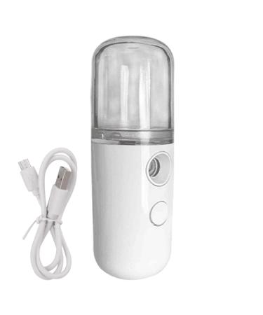 Nano Facial Mister Nano spray hydrating instrument30ml Face Humidifier Portable Facial Sprayer for Face USB Rechargeable White