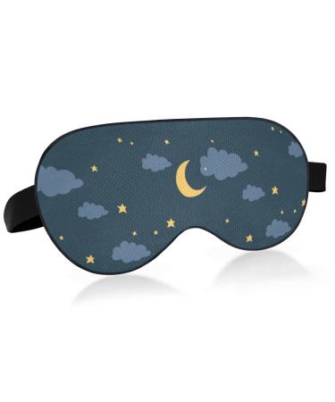 ALAZA Night Sky with Moon Stars and Cloud Sleep Mask for Women Men Eye Mask for Sleeping Funny Blackout Cooling Sleeping Masks
