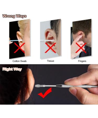 Liummrcy 2 PCS Stainless Steel Ear Pick Set - Spring Earwax Removal Tools for Kids & Adults - Effective Ear Care Solution - Buy Online on GoSupps.com