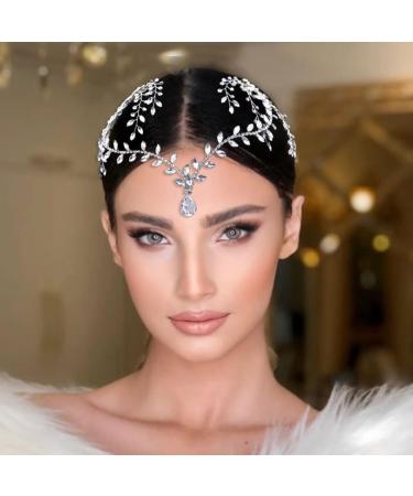 Bridal Headpieces for Wedding Rhinestone Headband Forehead Headband Headpiece Hair Accessories for Bride Silver Rhinestone Headpiece - Buy Online on GoSupps.com