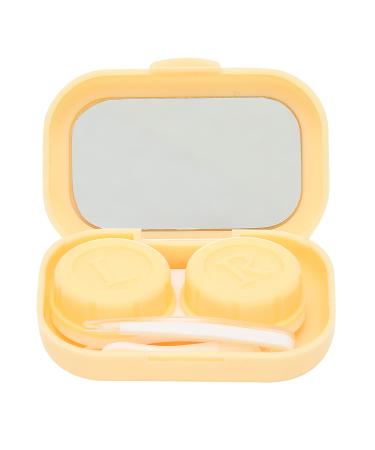 Dekaim Contact Lens Case Cute Portable Contact Lens Case Holder Box Storage Set(Yellow)