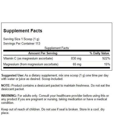 Swanson Buffered Magnesium Ascorbate Vitamin C Powder 4oz (113g) - High Quality Antioxidant Supplement - Buy Online on GoSupps.com