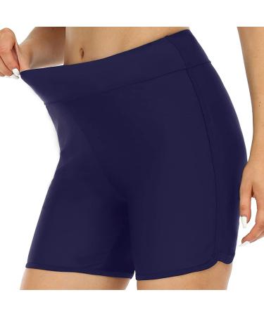 Plus Size Women's Swimming Trunks - Transparent Bikini Beach Shorts & Boards Shorts in Dark Blue XL - Buy Online on GoSupps.com