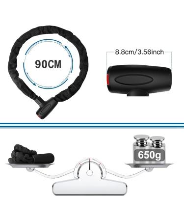 High-Security Bicycle Chain Lock - Level 6/10 with 2 Keys | Anti-Theft Brake Pad Lock | 90cm | Easy to Use - Buy Online on GoSupps.com