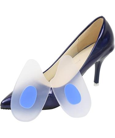 Cushion Pads Heel Inserts - Extra Soft Silicone Heel Protectors for Pain Relief & Shock Absorption | Men s Breathable Sports | Medium Transparent Blue Core - Buy Online on GoSupps.com