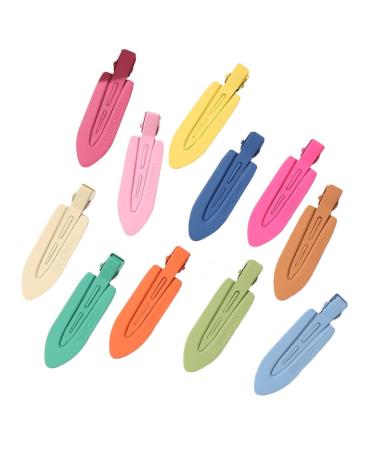 16Candy Color No Crease Metal Bangs Clip Cream Glue No Marks Bangs Hairpin Colorful Headgear Diy Handmade Material Hair Clip Accessories for Salon Hairstyle Hairdressing Bangs Wavy