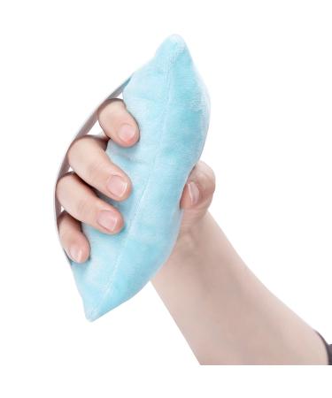SWISSELITE Hand and Finger Contracture Cushion, Palm Grips with Elastic Band or Separator, Hand Grab Pad for Rehab Patient Palm Protect Large Airy Blue