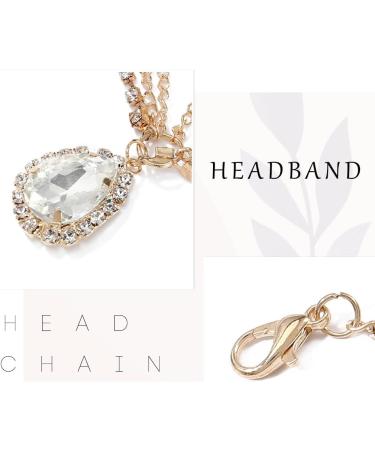 Runmi Rhinestone Head Chain - Layered Bridal Headpiece & Gold Crystal Hairpiece for Brides & Bridesmaids | Festival Hair Accessories - Buy Online on GoSupps.com