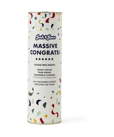 Josh & Jim's - Congratulations Sugar-Free Sweet Selection Pear Drop Rhubarb & Custard Rosey Apples Celebration Multipack 300g Sugar-Free Sweets Congratulations