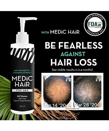 Medic Hair for Men 90ml - DHT Blocking Saw Palmetto & Ginseng Extract - Natural Hair Growth Solution | 3.04 fl oz - Buy Online on GoSupps.com