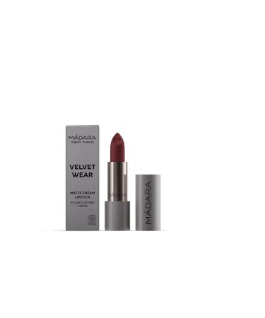M dara Organic Skincare |Velvet Wear Matte Cream Lipstick #35 Dark Nude - 3.8g Velvety Texture Ultra -Spradable Comfortable Wear Satin Finish with Blueberry Seed Oil and Shea butter vegan dark
