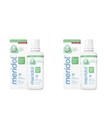 Meridol mouthwash gum protection & fresh breath 400ml - antibacterial effect for healthy teeth & gums 12h fresh breath without alcohol (pack of 2) 400 ml (2 pack) mouthwash