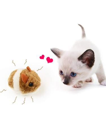 GUOJFEN Pull String Mouse Vibrating Movable Interactive Toy Fluffy Plush Mice for Cats Kitten Pets - Buy Online on GoSupps.com