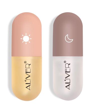 Natural Lip Plumper Gloss Set - Day and Night Clear Lip Plumping Gloss for Voluminous Lips | Shop Internationally - Buy Online on GoSupps.com
