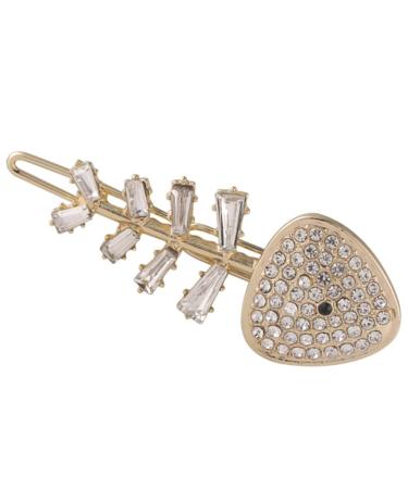 minkissy Fishbone Hairpin Rhinestone Hair Clip Metal Hair Barrettes Hair Accessory for Girls Hair Accessories Girls Hair Accessory Girls Hairpin Alloy Fashion Duckbill Clip Miss Golden