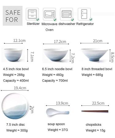 Ceramic Tableware Bowl/Spoon/Plate Simple Yunhai Series Tableware Set 18 Pieces-Family Gathering and Kitchen Restaurant - Buy Online on GoSupps.com