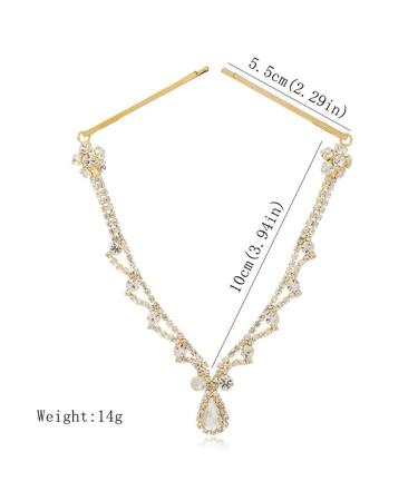 Chargances Bridal Rhinestone Forehead Head Chain Clip - Wedding Crystal Teardrop Headband for Women and Girls (Silver) - Buy Online on GoSupps.com