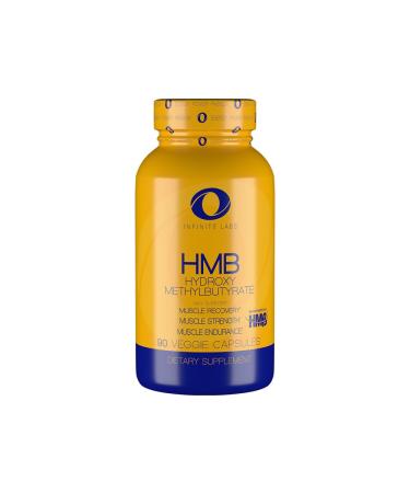 Infinite Labs HMB Beta-Hydroxy + Beta-Methylbutyrate (Strength Training Supplement) Easy to Swallow | Gluten Free GMO Free Vegetarian | 45 Servings - 90 Capsules