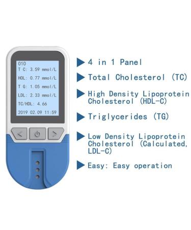 Blood Lipid Tester Cholesterol Test Meter Lipid Test Meter Analyzer Cholesterol Test Kit Multi-Function 5 In 1 TC TG HDL LDL with 25 Strips Home Lipid Analyzer Quick Results - Buy Online on GoSupps.com