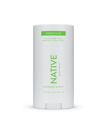 Native Sensitive Deodorant | Natural Deodorant for Women and Men, Aluminum Free, Baking Soda Free, Phthalate Free, Talc Free, Coconut Oil and Shea Butter | Cucumber & Mint (Sensitive)