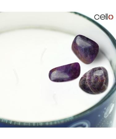 Celestial Large Scented Candle with Amethyst Gemstones | Cello Crystal Candle with Healing Crystals - Luxury Crystal Gifts for Women and Men - Buy Online on GoSupps.com