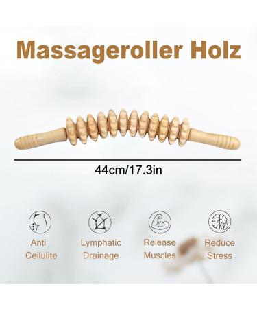 Accmuzzy Wooden Fascia Roll & Massage Roller - Ultimate Muscle Relaxation & Body Shaping Device for Legs - Buy Online on GoSupps.com