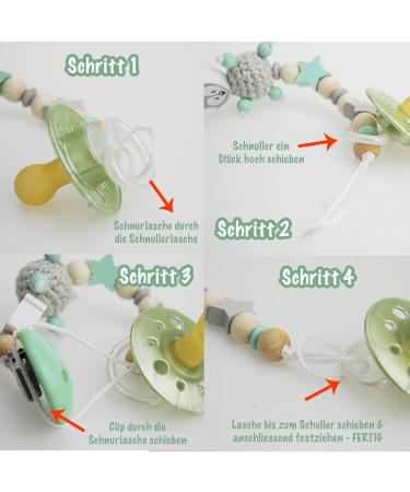 Buy Windeltort Fox Pacifier Chain - Mint | Eco-Friendly Pacifier Holder - Prevent Loss & Pollution - Perfect Gift for Babies - Buy Online on GoSupps.com