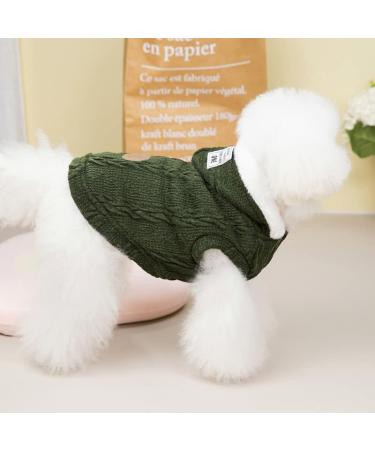 Classic Green Dog Sweater with Hat - Warm Wool Hoodie for Small to XXL Dogs & Cats | Winter Turtleneck Fleece Clothes - Buy Online on GoSupps.com