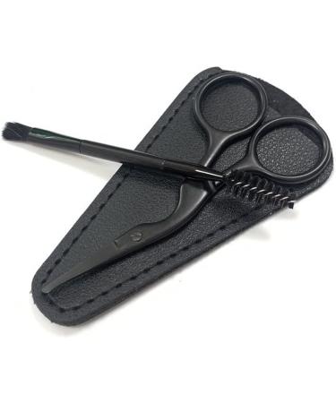 Small Hair Grooming Scissors and Brow Spoolie Brush Set - Multi-Purpose Beauty Kit for Eyebrow, Nose, Moustache, and Beard Grooming - Buy Online on GoSupps.com