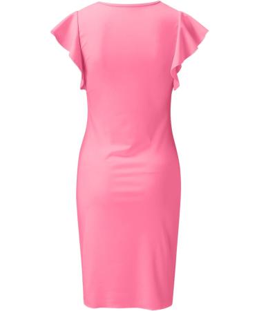 Briskyry V-Neck Floral Business Dresses for Women - Elegant Summer Festival Dresses with Ruffled Hems & Sleeves - Vintage Party Dress in XL | Srosa - Buy Online on GoSupps.com